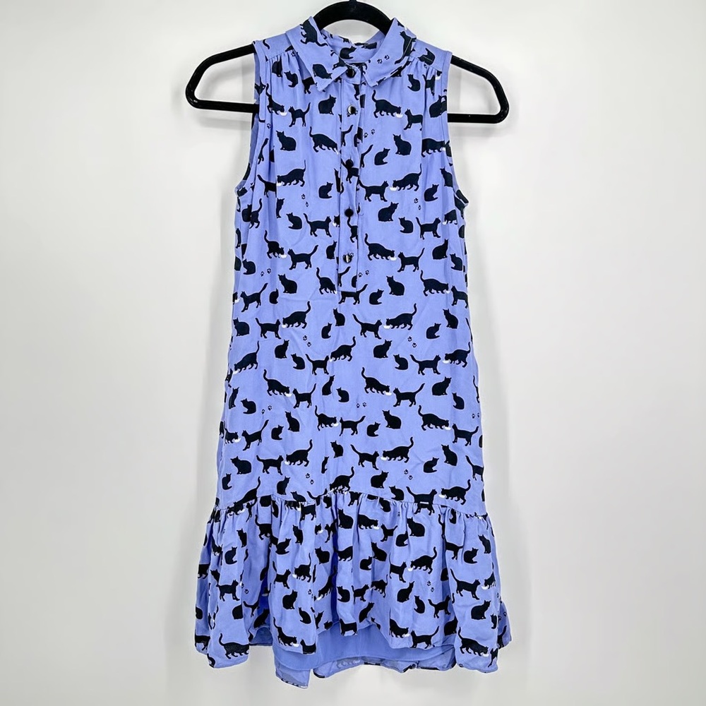 Kate Spade Blue Cat Print Dress
